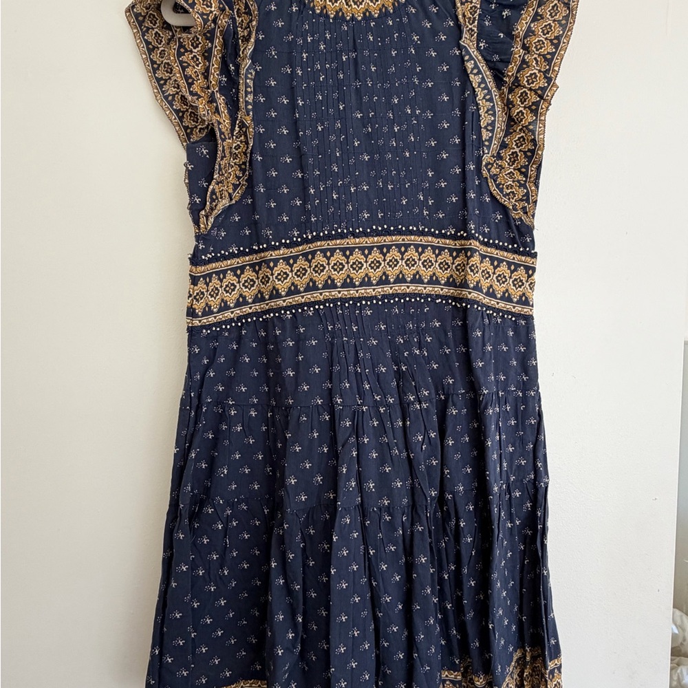 Sea New York Navy and Gold Printed Mini Dress